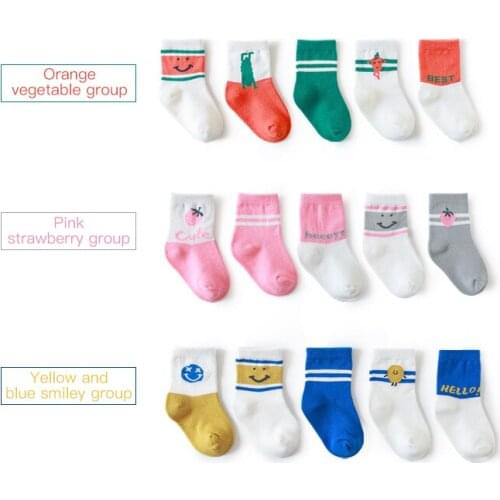 0-8 Years 5 Pairs/set College Style Childrens Summer Socks Combed Cotton Socks For Boys&girls Socks Newborn Mesh Soft Socks