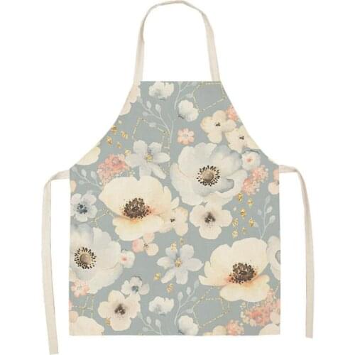 Birds Kitchen Aprons Flowers Birds Printed Sleeveless Cotton Linen Aprons for Men Women Home Cleaning Tools 66x47cm 47x38cm