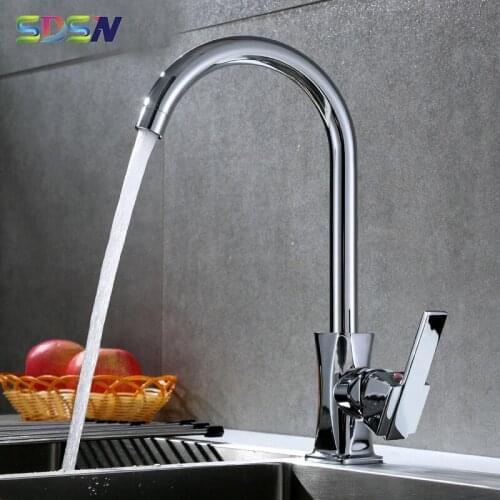 Chrome Kitchen Mixer Faucet SDSN 360 Rotation Hot Cold Kitchen Faucet Kitchen Home Water Tap Polished Chrome Kitchen Faucets
