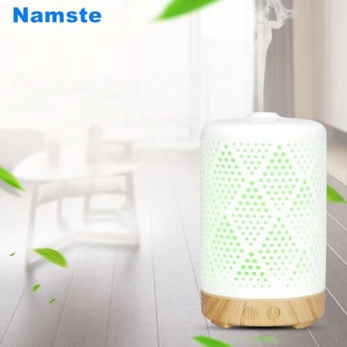 NMT 214 100ml Ceramic Humidifier Essential Oil Aroma Diffuser With LED Light Air Purifier Hollow Valentines Gift Dropshipping
