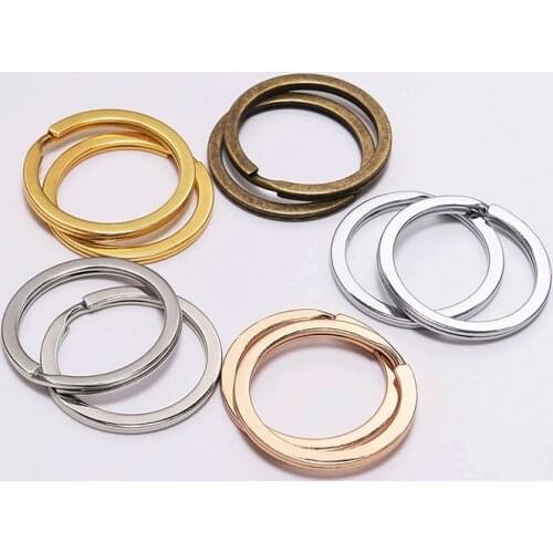 10Pcs/Lot 25/28/30MM Gold Metal Round Key Ring For DIY Making Key Chain Alloy Plated Loop Jewelry Making Accessories