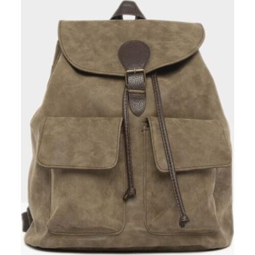 Nubuck Backpack, Pu Leather, Large Capacity Bag, School Bag, 2021 Summer Fashion, for young lady, Ladies Bag, Pocket, Arched