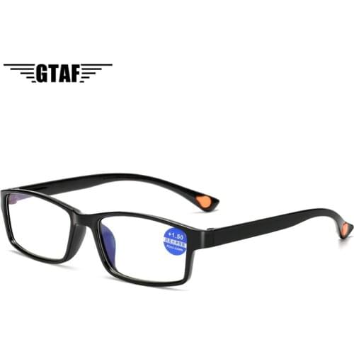 Fashion TR90 Mens Ultralight Anti Blue-Ray Reading Glasses HD Thin Material Frame Hyperopia Reading Glasses +1.0 To +4.0