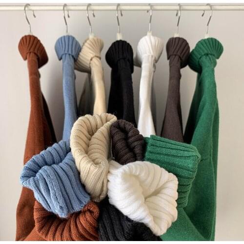 Men Solid Turtleneck Winter Slim Sweater 2020 Mens Korean Fashion Harajuku Knitted Sweater Casual