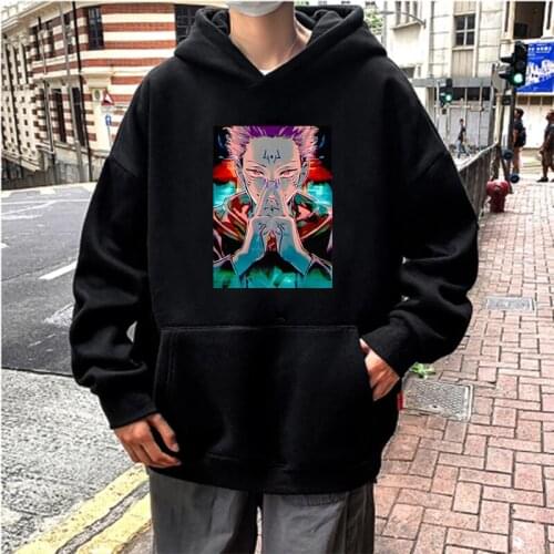 Latest Anime Hoodies Jujutsu Kaisen Print Sweatshirts Women Harajuku Cartoon Graphic Pullover Winter Oversized Fashion Hoodies