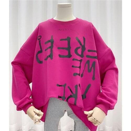 Autumn 2020 cotton hoodie fashion Korean languid style loose cartoon print top