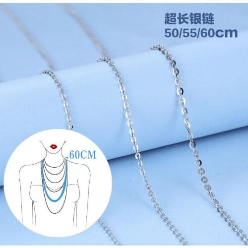 Lo Paulina 925 Silver Jewelry 0.8mm O-Link Chain Sweater Necklace 50cm/55cm/60cm Europe Brand Style Joyas LPC11