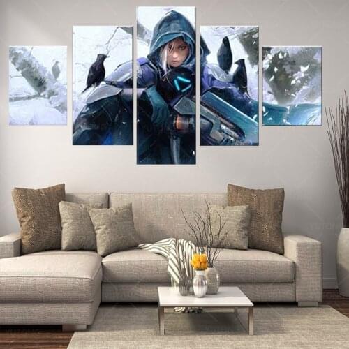 Prints on Canvas 5 Pieces Ana Amari Overwatch Game Poster Hd Printed Living Room Pictures Painting Home Decor Frame