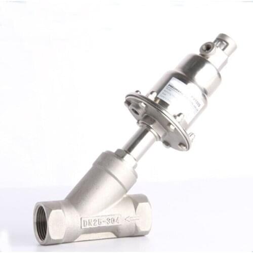 3/4" 2/2 Way single acting stainless steel pneumatic angle seat valve 50mm actuator