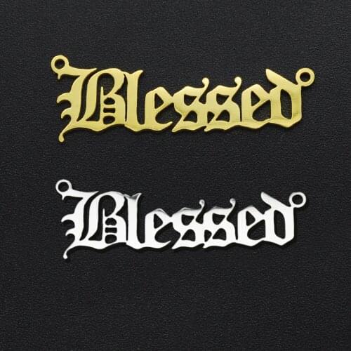 5pcs/lot 100% Stainless Steel Blessed DIY Charm Pendant for Necklace Wholesale Top Quality OEM Order Accepted Finding Supplies