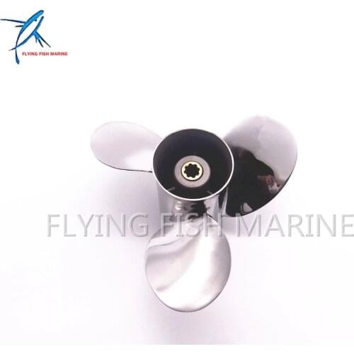 Outboard Engine Stainless Steel Propeller 9 1/4x11-J for Yamaha 9.9HP 15HP 9 1/4 x 11 -J 63V-45943, Fit Hidea Parsun HDX 15hp