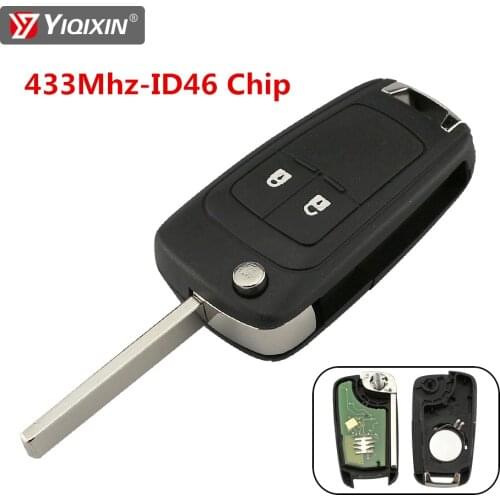 YIQIXIN 433Mhz 2/3 Buttons Car Remote Key Transponder Chip ID46 For Opel Vauxhall Astra J Corsa E Insignia Zafira C 2009-2016