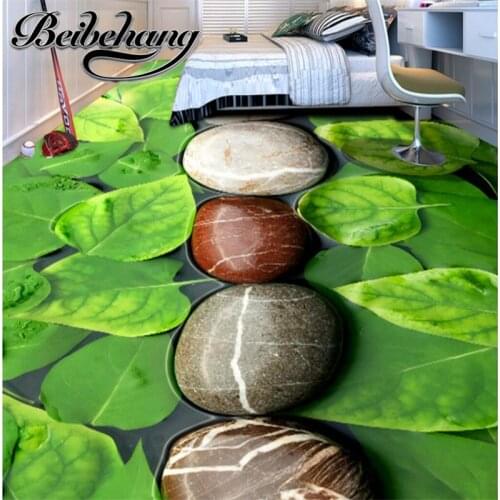 Beibehang Custom large-scale painting room bedroom cobblestone wallpaper floor film walk 3D self-adhesive decorative painting