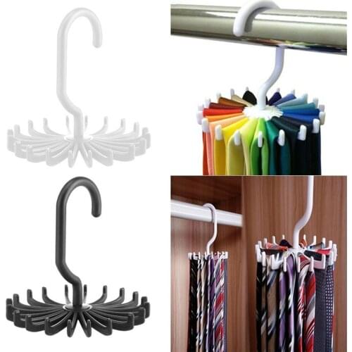 Rotating Rack Brand New Plastic Mini Type 360 Degree Rotating 20 Claw Tie Hanger Home Organization Closet Organizers