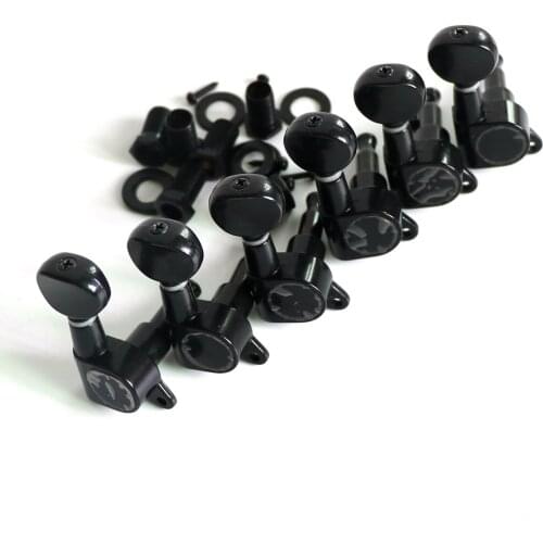 DIY Guitar parts 6pcs/set electric guitar tuners in black color for 6 in line 3+3 10mm machine head holes