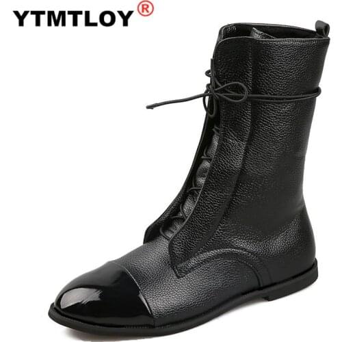 Autumn Winter Ankle Round Toe Pu Lace-up Boots Women Shoes for Women Shoes Warm Plush Fur Winter Female Casual Shoes Waterproof