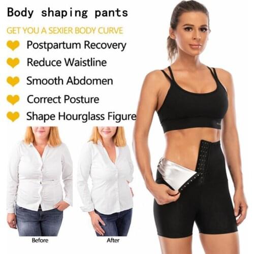 Women High Waist Trainers Shapers Sports Lose Weight Buttons Sweat Sauna Pants Body Shaper Slimming Corset Leggings Trousers 5XL