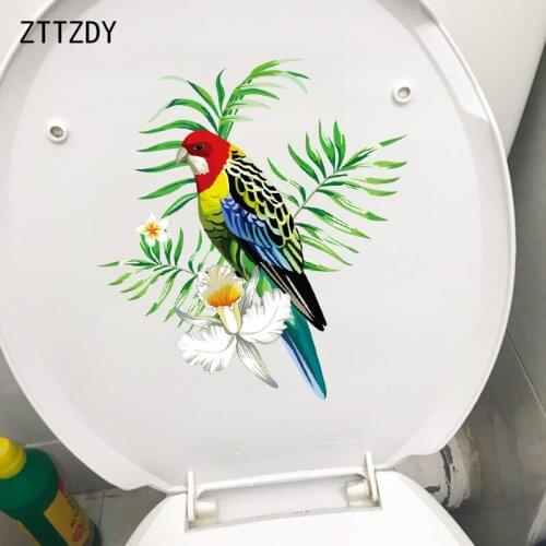ZTTZDY 22.6CM×24CM Parrot Cartoon Home Modern Decoration Personality Wall WC Toilet Sticker T2-0982