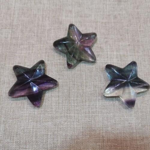 1pcs Exquisite Crystal Carving Natural Crystal Hand Carving Colorful Fluorite Pentacle Star Shape Fashion Home Decoration Gift