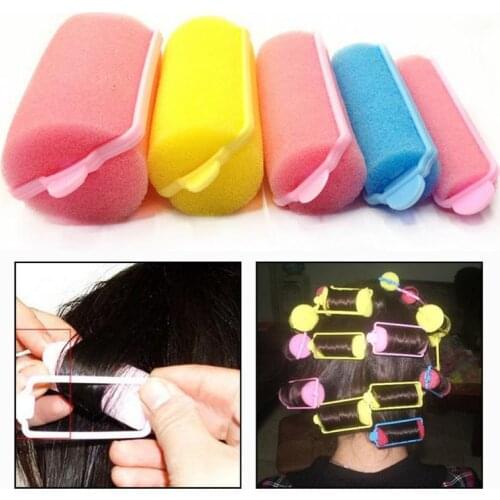 10PCS/Pack Sponge Roll Curler New Fashion Sleeping Bendy Hair Curlers Sponge Hair Roller Large Pear Hair Tool Color random