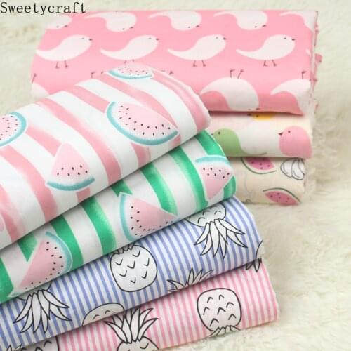 140x50cm Plain poplin Cotton Fabric Bird PrintCloth Sewing Quilting Fabrics For Patchwork Needlework DIY Handmade Accessories