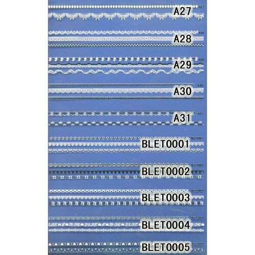 1X LARGE SHEET 3D SELF ADHESIVE FRENCH SMILE BLACK WHITE LACE NAIL ART STICKER A27-T05