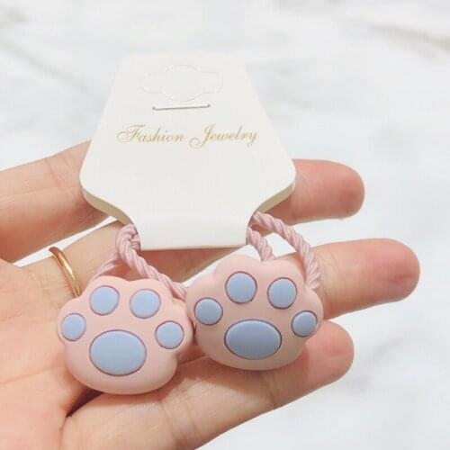 2Pcs Bear Paw Hair Accessories Children Rubber Bands Scrunchies Elastic Hair Bands Girls Headband Decorations Ties Gum For Hair