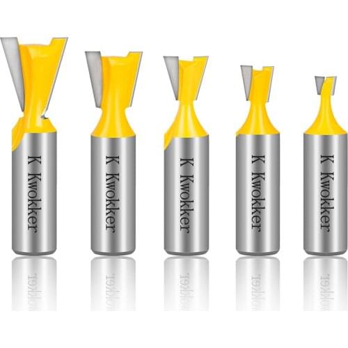 5pcs Dovetail Router Bit 1/2 Inch Shank Dovetail Jig Bit 14°Wood Milling Cutter Tool for Boxes Drawers Chest Woodworking Tool