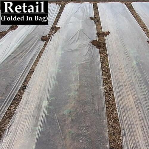 50m 0.6~2m Thick 0.01mm Agriculture White Film Vegetable Planting Plastic Mulch Film Plants Weed Control Keep Warm Growing Cover