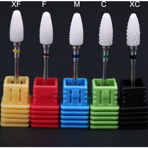50pcs wholesale Ceramic Flame Bit nail art salon electric manicure machine drill nail file drill bit tools 3/32"