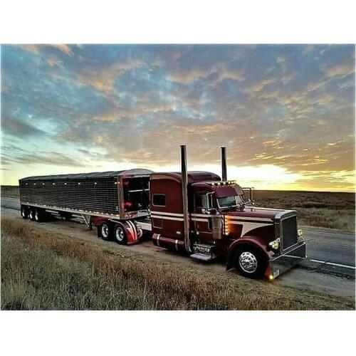 5d diamond painting dusk sunset truck diy full square diamond embroidery rhinestone mosaic decorative handmade artwork E1513