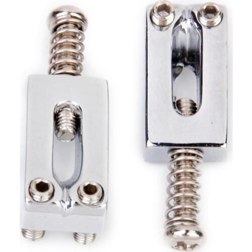 6pcs Chrome Electric Guitar Bridge Saddles with Screws and Springs Set For Strat Tely Guitar Replacements Parts