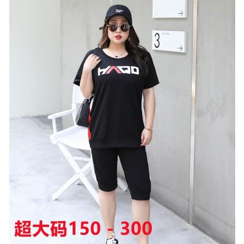8XL Plus Size Women Tracksuit Sportswear Cotton Loose Sweatshirt+pant Running Jogger Fitness Gym Athletic Leisure Set Sport Suit