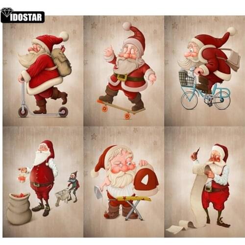IOOSTAR Diy 5d Diamond Painting "Santa Claus scenery" Cross Stitch Square Round Diamond Embroidery Handwork Rhinestone Art