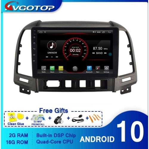 AVGOTOP CAR DVD PLAYER GPS Android 10 FOR HYUNDAI Santa Fe 2018 Navigation Multimedia car player