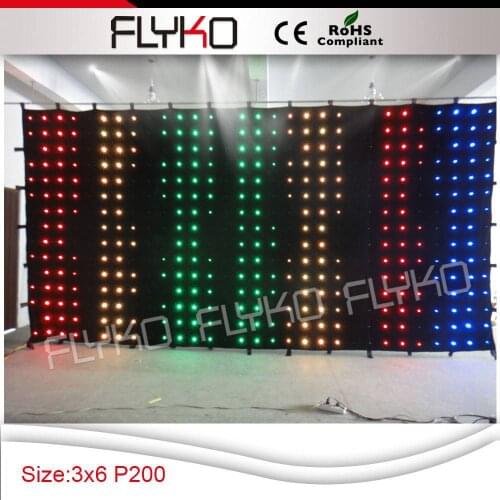 Free shipping 3x6m p200mm SD controller software led curtain fabric