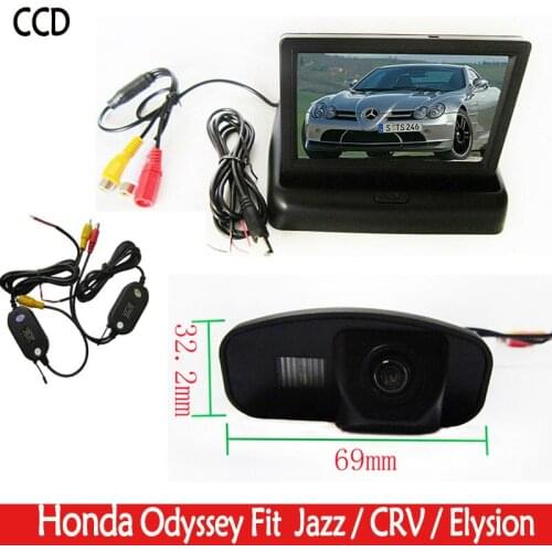 Wireless WIFI Night Vision Reverse color CCD Car Camera with 4.3 Inch Rear view Monitor For Honda CRV CR-V Odyddey Fit Jazz