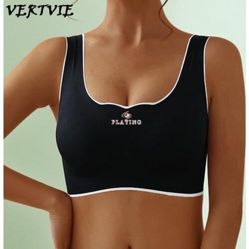 VERTVIE Seamless Latex Bras Comfort Push Up Bra Soft Runnning Wire Free Underwear Top Plus Size Sports Yoga Bras For Women