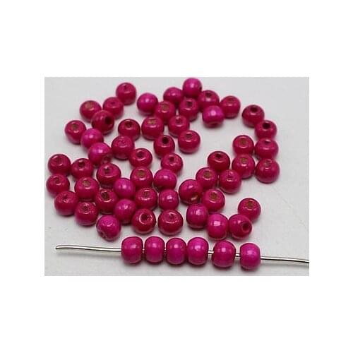 500 Hot Pink 8mm Round Wood Beads~Wooden Spacer Beads Jewelry Making