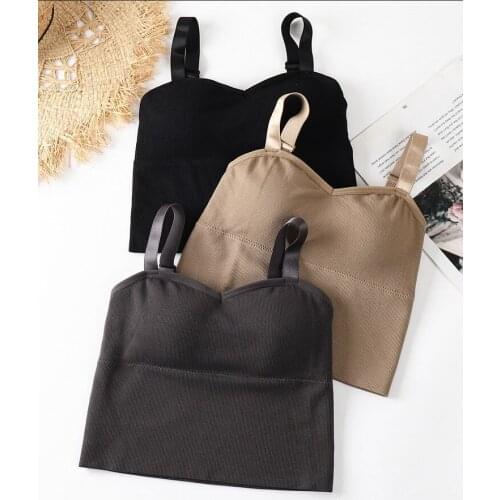 Women Sexy Crop Tops Bra Tube Top Female Streetwear Sleeveless Seamless Sports Bra Crop Camis Top Tee Bandeau Top Basic Tank