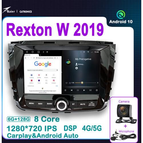 CATRONICS Kaier 9 INCH 1280HD SCREEN For Rexton W 2019 Car GPS Navigation Radio GPS Player with DSP 4G
