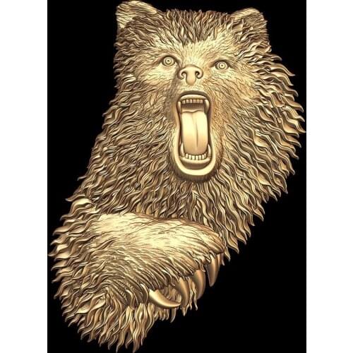Bear digital file in STL format 3d model for CNC engraving 3D printer