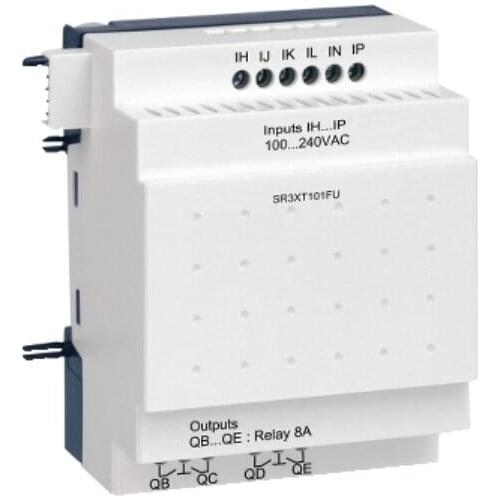 SR3XT101FU discrete I/O extension module - 10 I O - 100..240 V AC - for Zelio Logic
