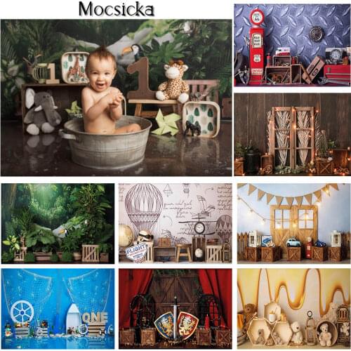 Newborn Baby Kids 1st Birthday Cake Smash Photography Backdrops Decor Baby Shower Birthday Photo Props Studio Booth Background