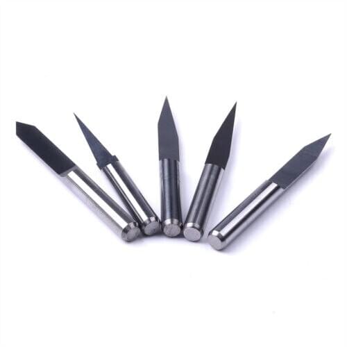 5pcs 10Degree 15Degree 20Degree 30Degree 60Degree 0.1mm Carbide PCB Engraving Router Bits CNC 3.175mm