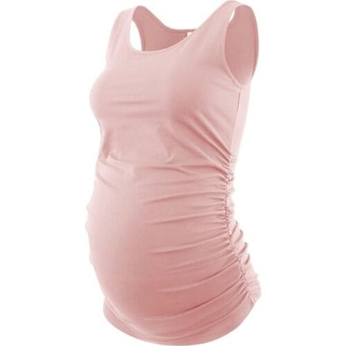 Maternity Clothes Cotton t-shirt Clothes Summer Black Grey Tank Tops Tees For Pregnant Women Pregnancy Wear tshirt Clothing