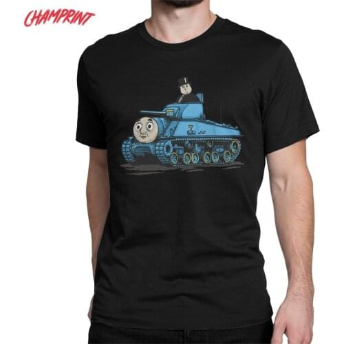 Funny Thomas The Tank T-Shirts for Men Crewneck 100% Cotton T Shirt Short Sleeve Tee Shirt Big Size Clothes