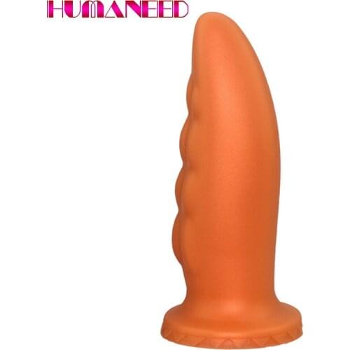 Deep Liquid Silicone Huge Anal Plug Women Gold Black Posterior Chamber Anus Plug for Women Masturbator Soft Skin Feeling Sex Toy