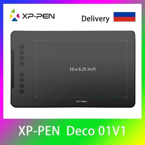 XP-Pen Deco01 V1 Graphic Tablet Drawing Digital Tablets 10 x 6.25 inch 8192 Level USB Connection Art Animation For Windows Mac