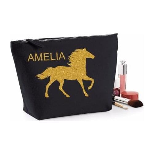 Custom HORSE PONY names bridesmaid birthday wedding Gift Make Up Cosmetic Bags new year Gifts for Bridal Party Zipper pouches